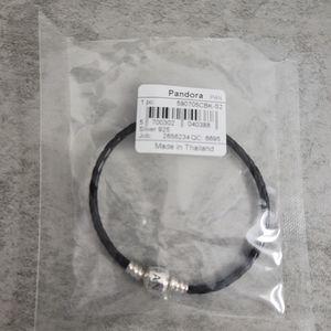 Authentic Pandora leather bracelet with silver clasp